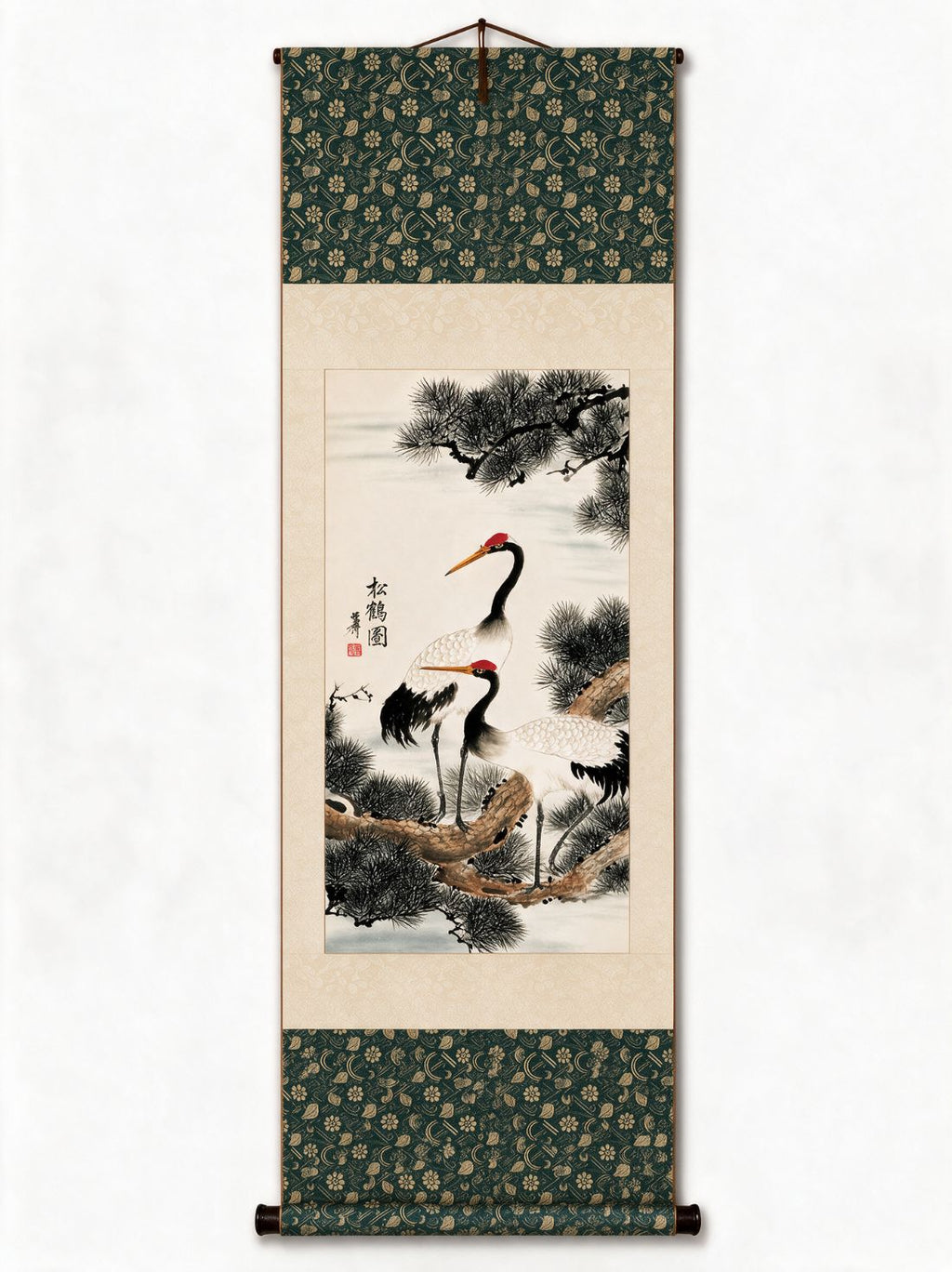 Twin Cranes & Pine