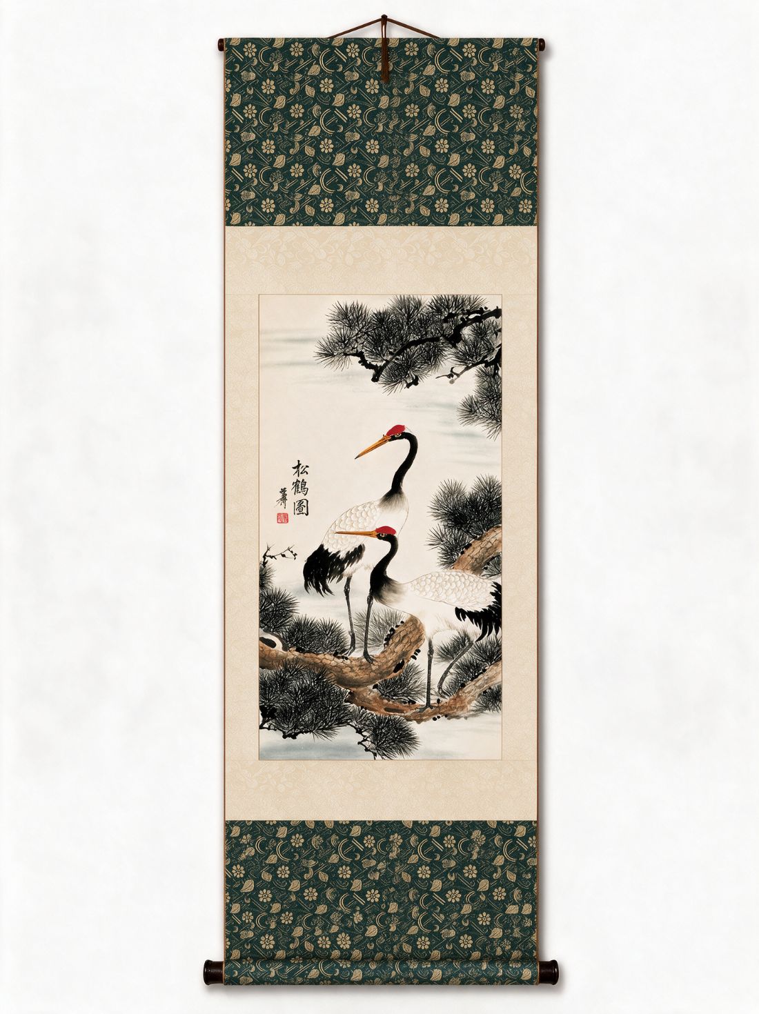 Twin Cranes & Pine