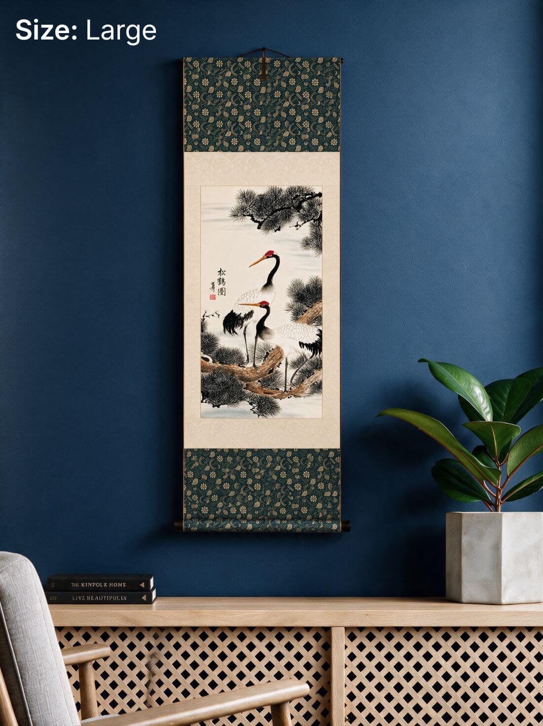 Twin Cranes & Pine