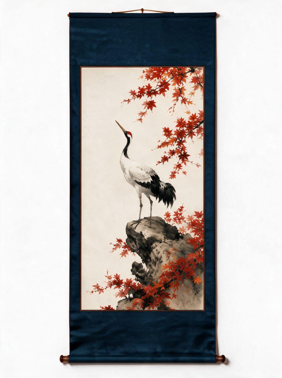 Autumn's Guardian Crane