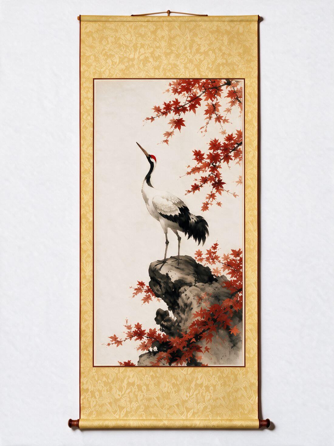 Autumn's Guardian Crane