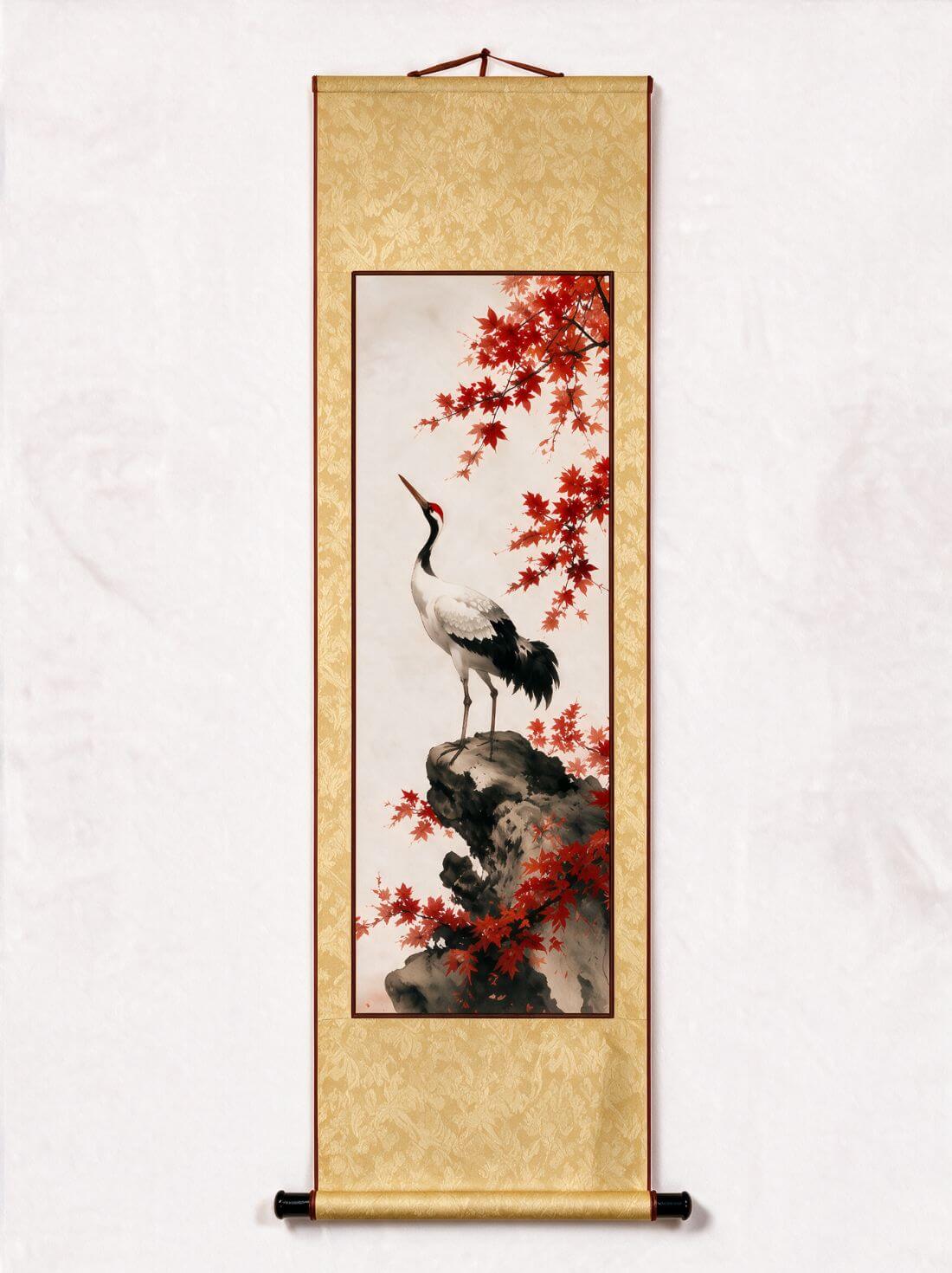 Autumn's Guardian Crane