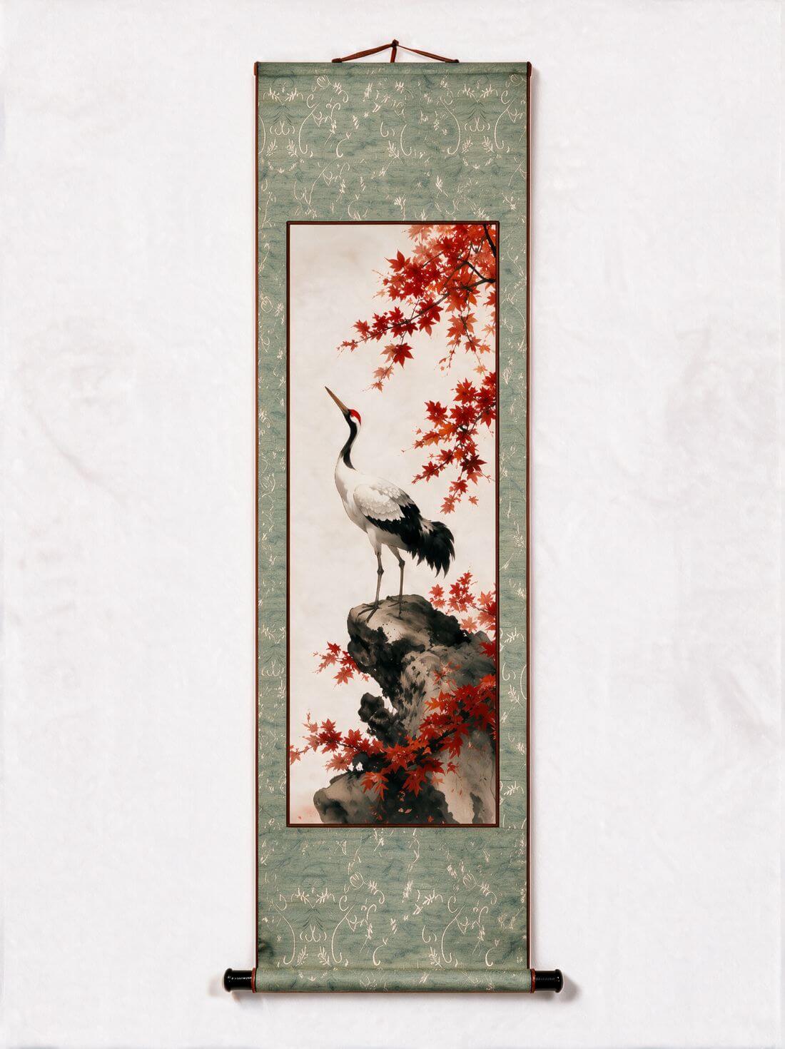 Autumn's Guardian Crane