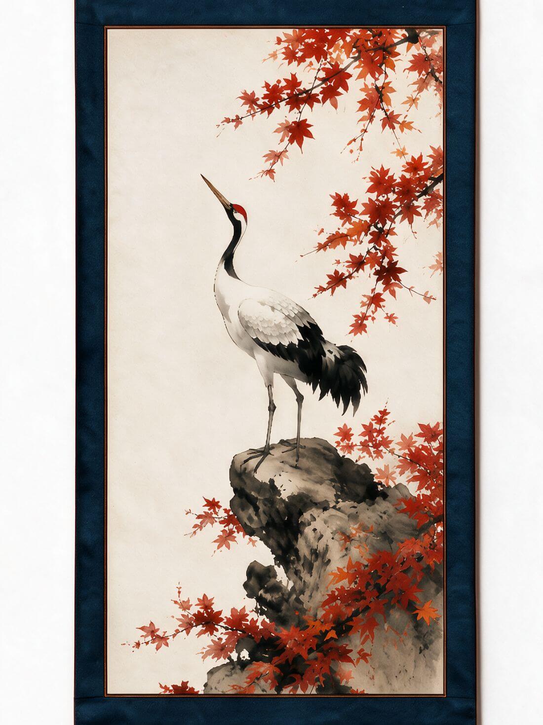 Autumn's Guardian Crane